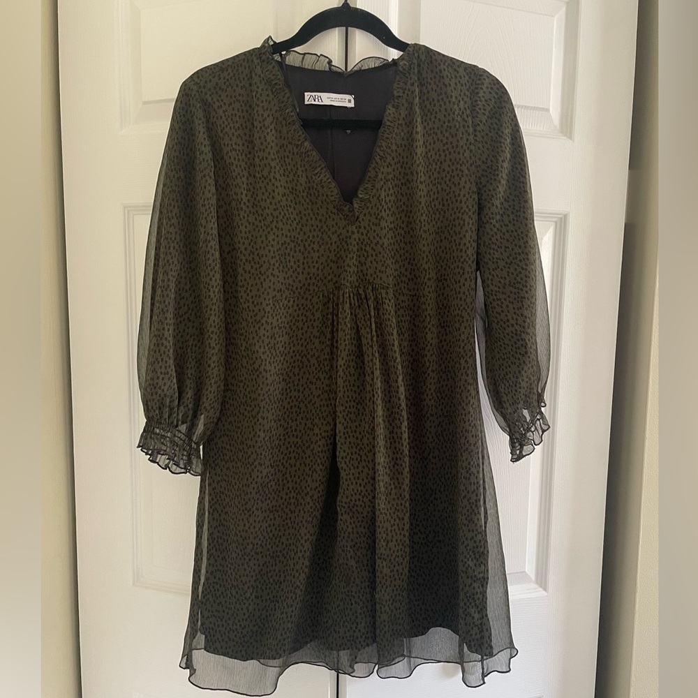 Zara Green Sheer Dress